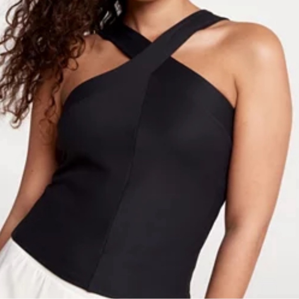 CALIA RIBBED HALTER TANK: BLACK: NEW WITH TAGS: SIZE XS